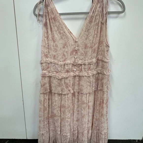 Allsaints Annie Lanai Ruffled Pink Floral Mini Dress - Picture 2 of 8